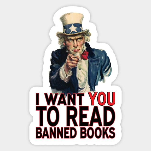 I WANT YOU TO READ BANNED BOOKS Sticker by PeregrinusCreative